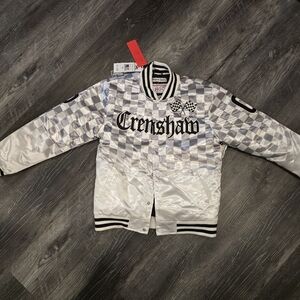 Black and white satin Crenshaw boogie jacket